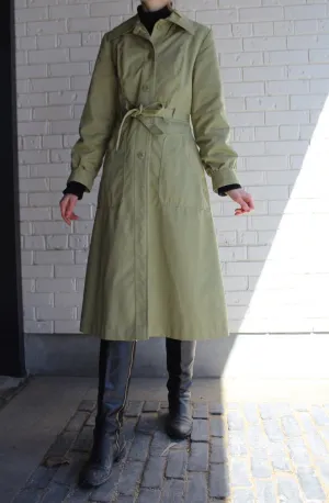 1970s Belted Moss Trench Coat - XS