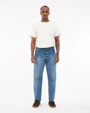 5P Zipper Front Denim Pants Indigo Vintage Wash