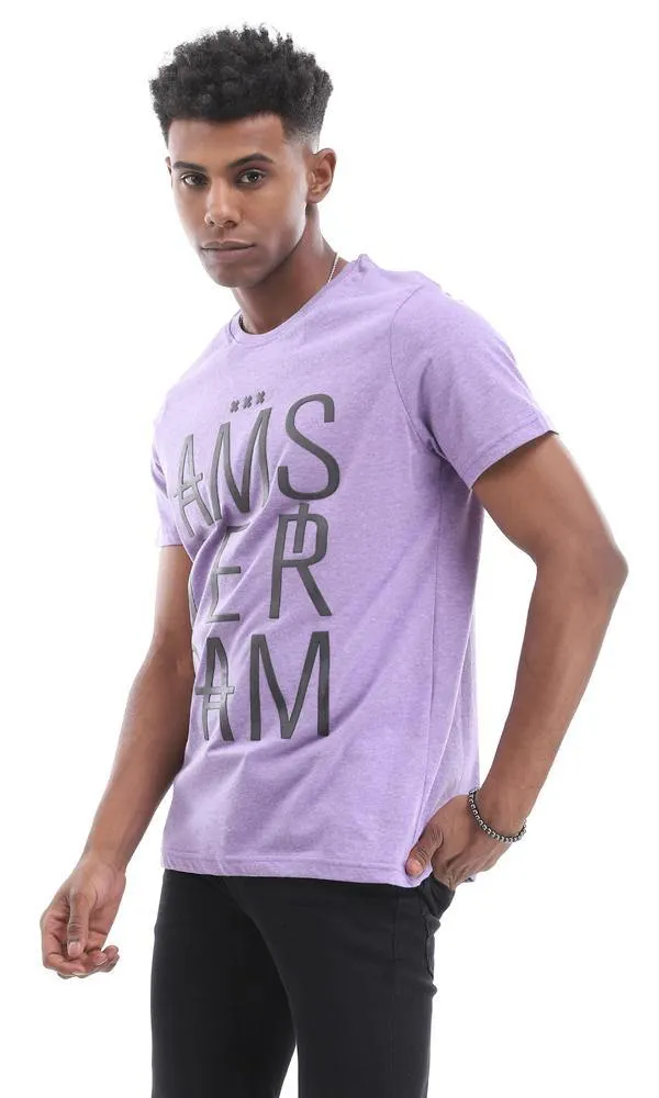 95569 "Ams-Ter-Dam" Comfy Summer Tee In Heather Purple