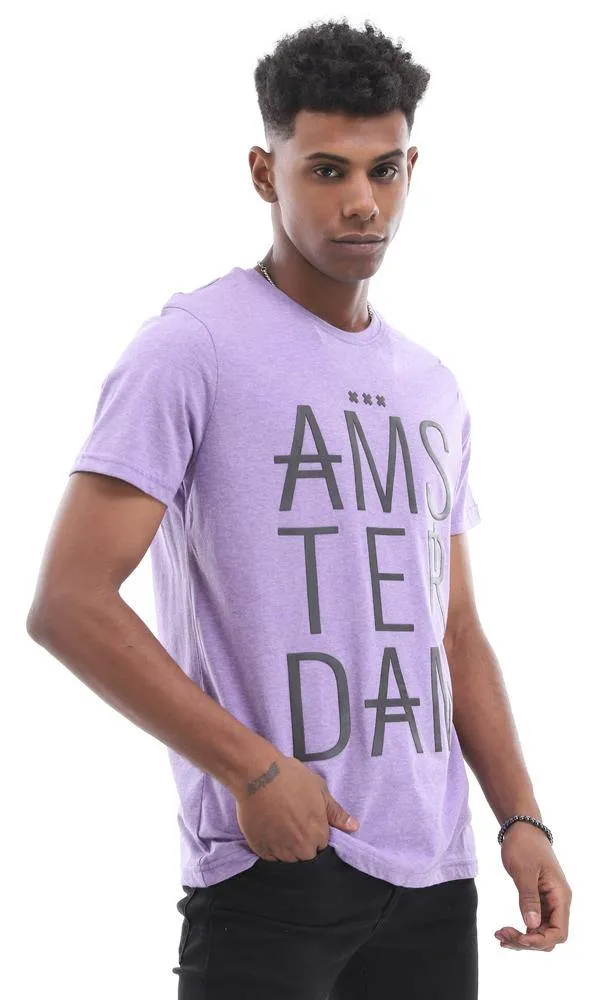 95569 "Ams-Ter-Dam" Comfy Summer Tee In Heather Purple