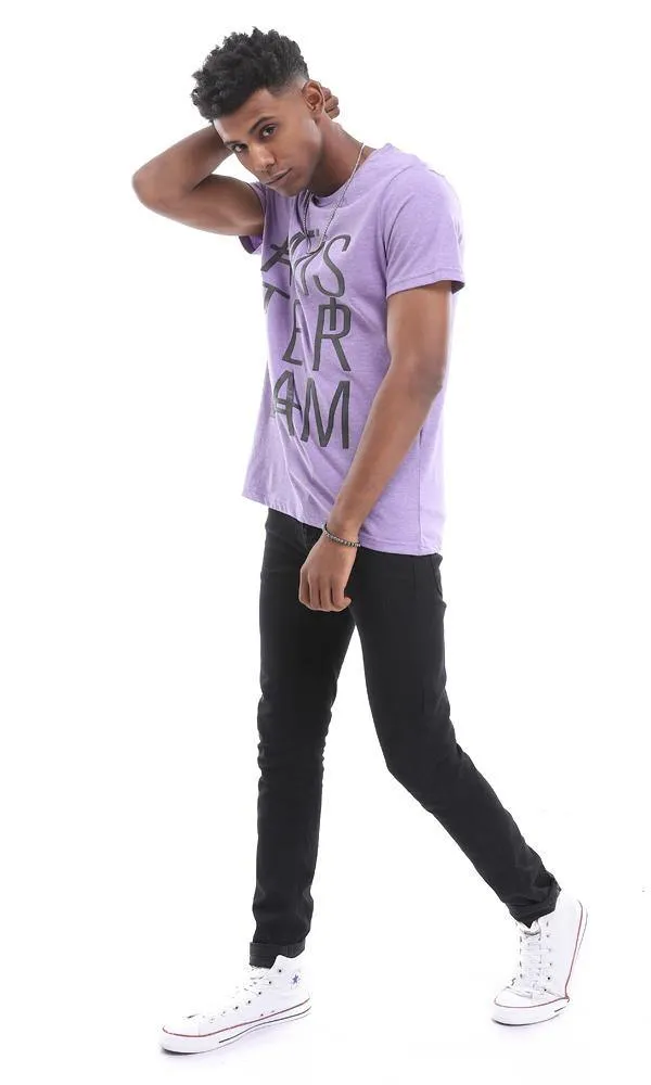 95569 "Ams-Ter-Dam" Comfy Summer Tee In Heather Purple