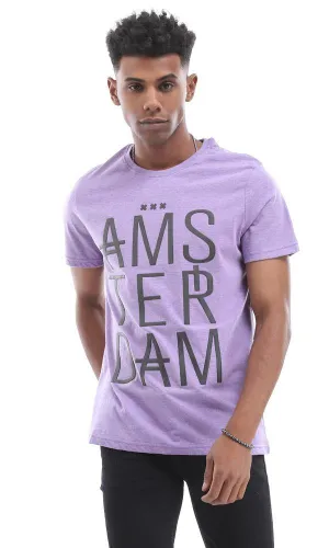 95569 "Ams-Ter-Dam" Comfy Summer Tee In Heather Purple