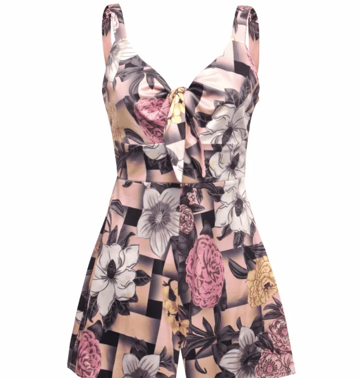 Abstract Print Trendy Short Jumpsuit - GlamzLife