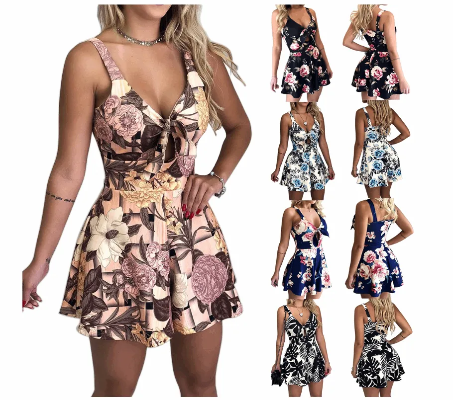 Abstract Print Trendy Short Jumpsuit - GlamzLife
