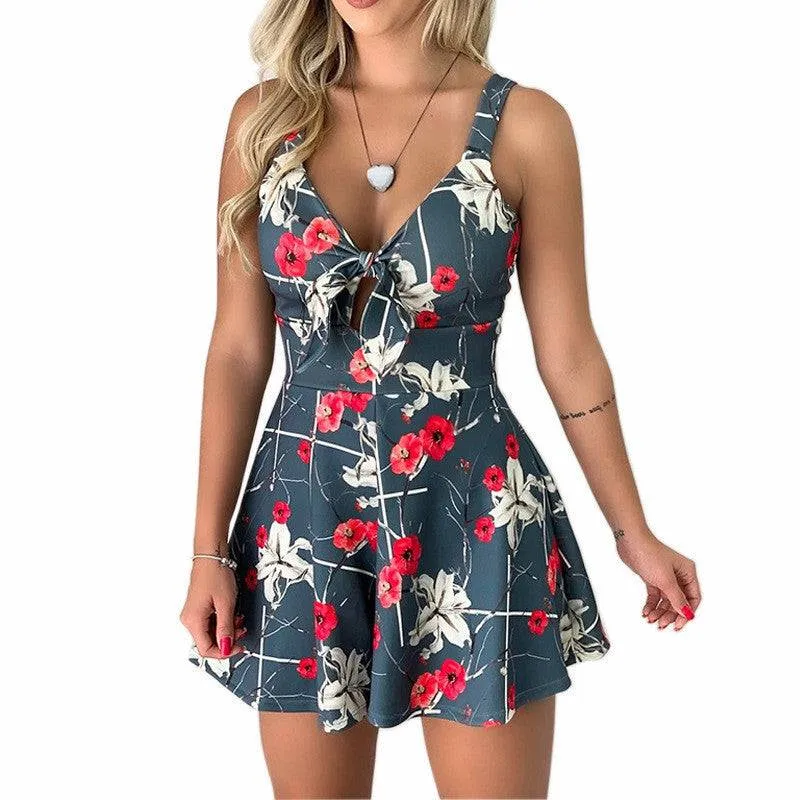 Abstract Print Trendy Short Jumpsuit - GlamzLife