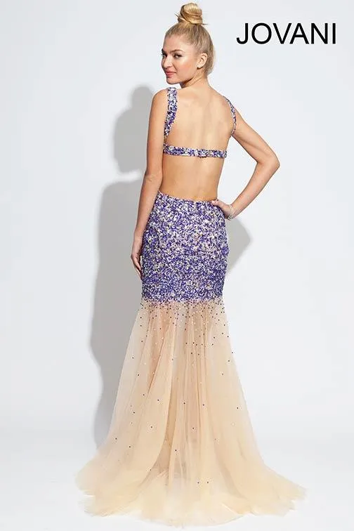 Beaded Sheer Fitted Sleeveless Gown by Jovani 171100