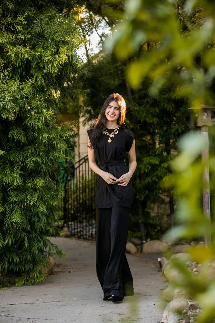 Black Tunic & Palazzo Lounge Set