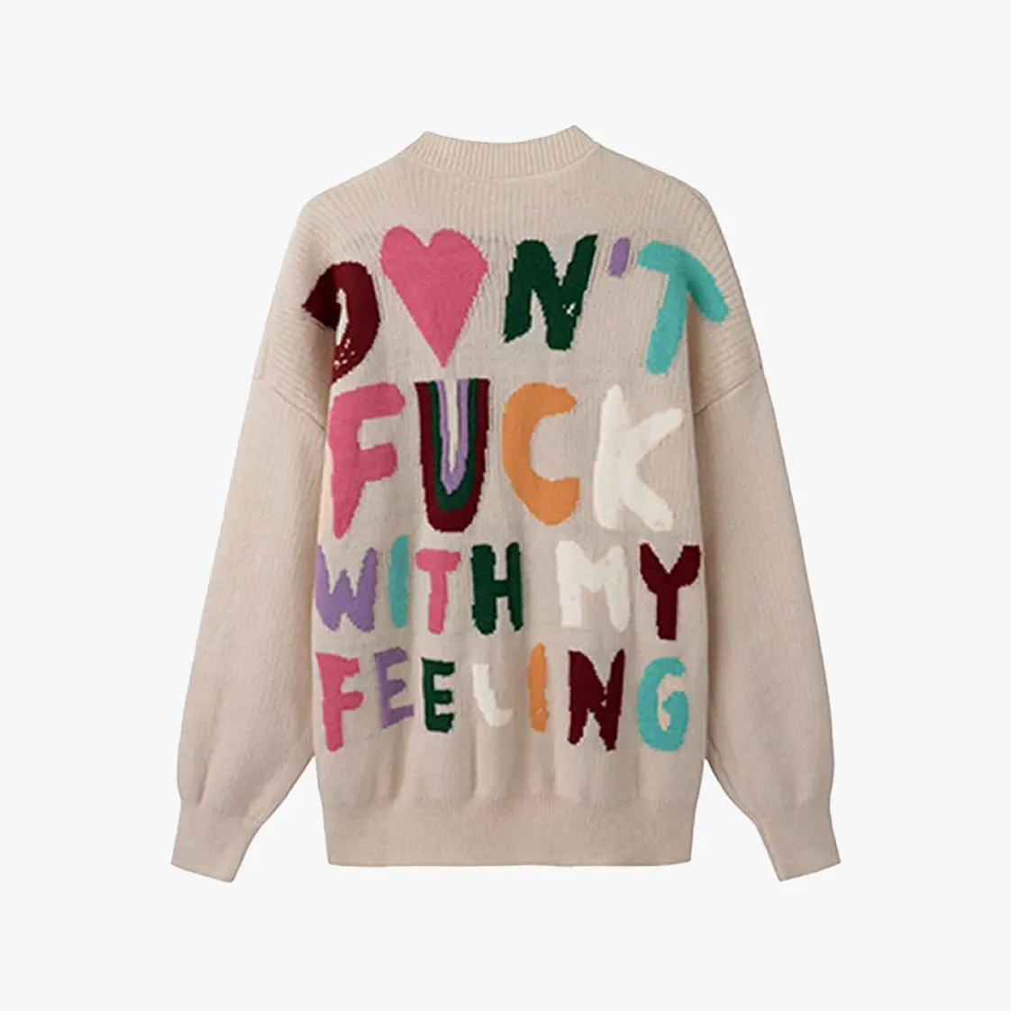 Don't F With My Feeling Oversized Knit Sweater
