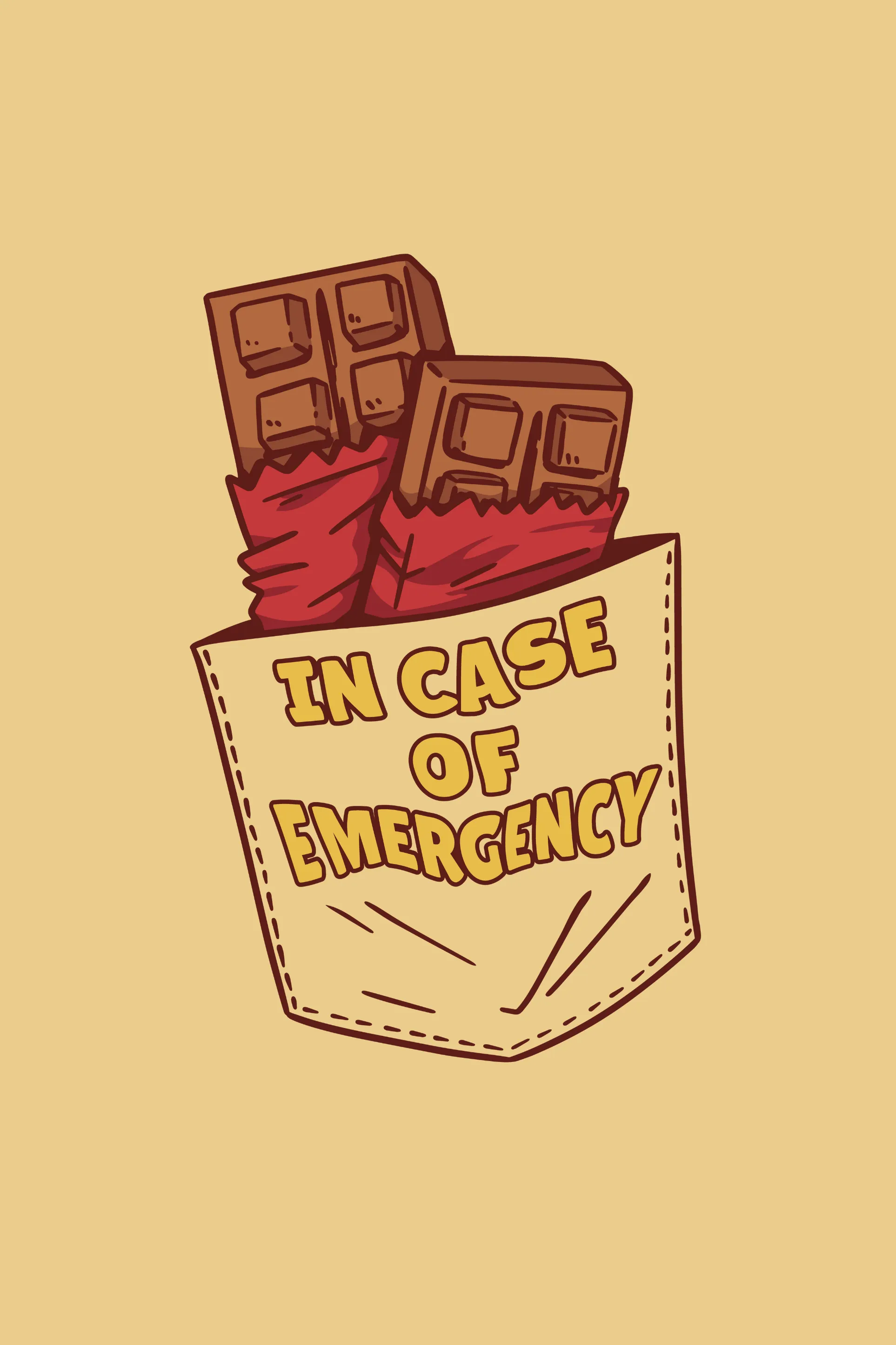 Emergency Chocolate Printed T-shirt for women