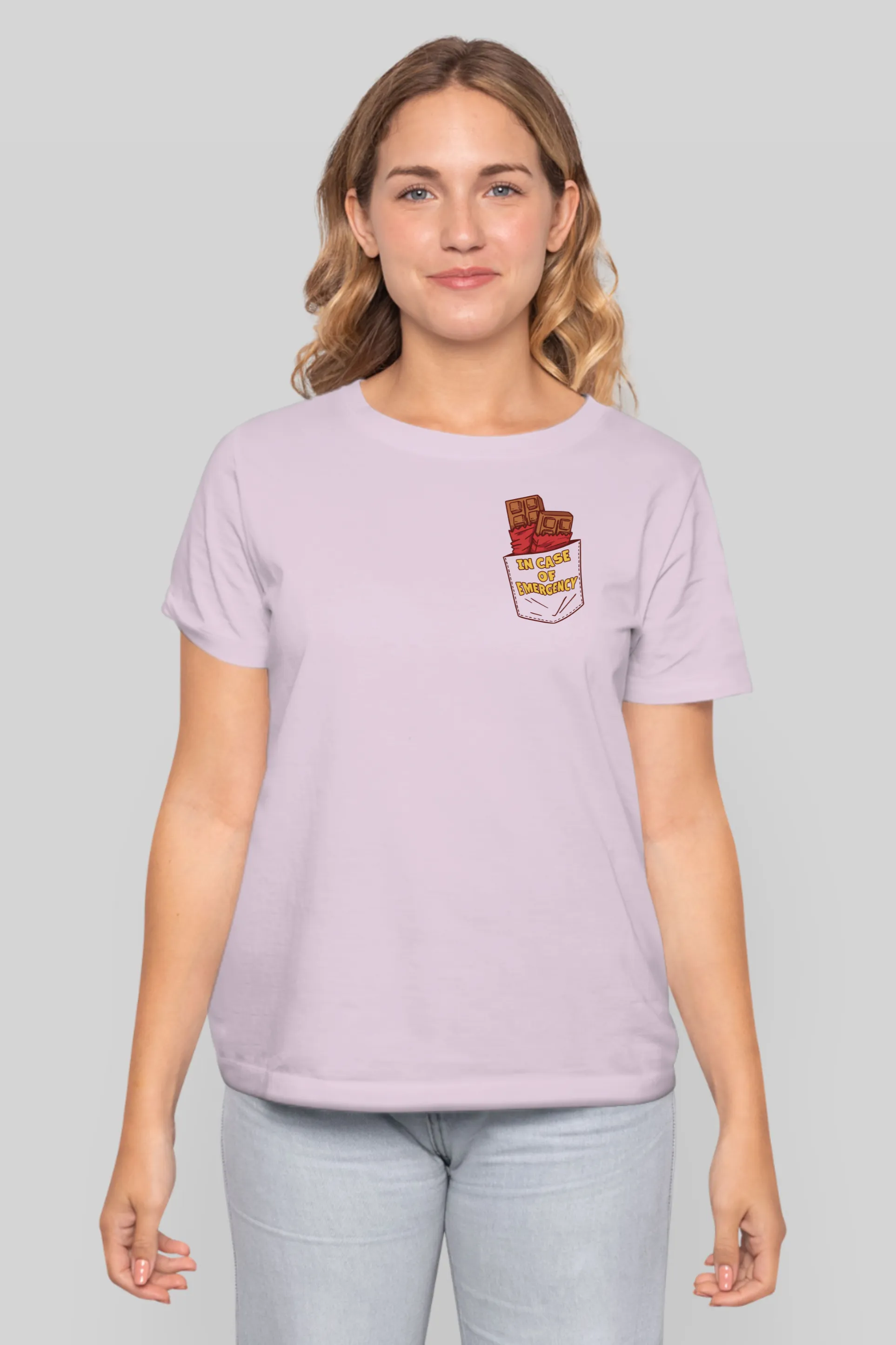 Emergency Chocolate Printed T-shirt for women