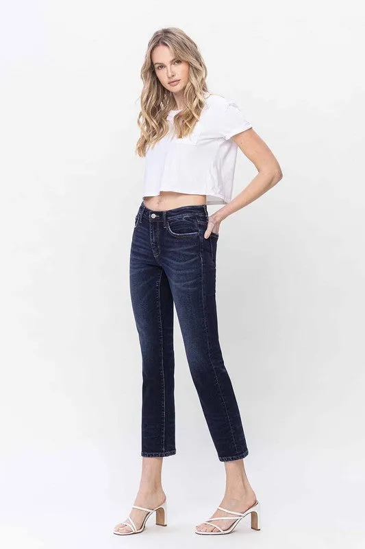 Explore More Collection - Mid Rise Slim Straight Jeans
