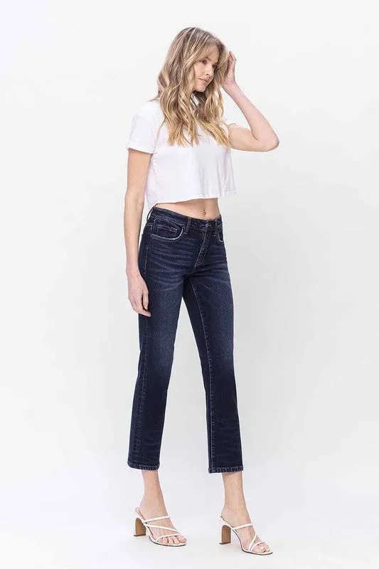Explore More Collection - Mid Rise Slim Straight Jeans