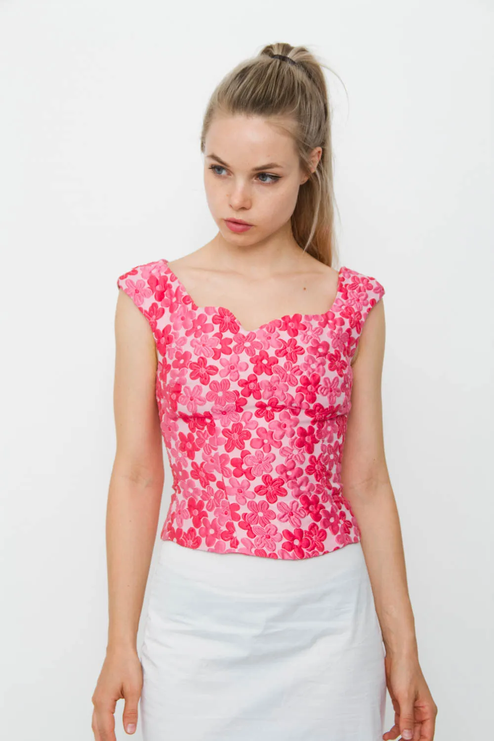 FLORAL CLOQUE BLOUSE