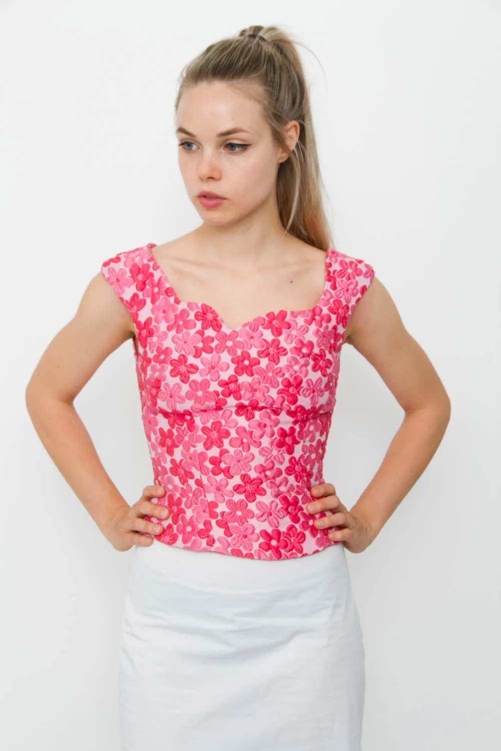 FLORAL CLOQUE BLOUSE
