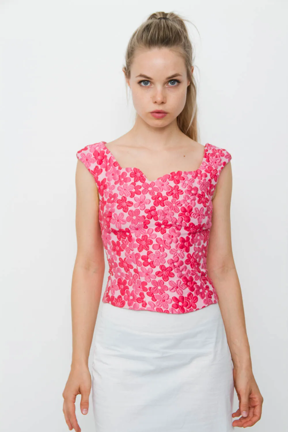 FLORAL CLOQUE BLOUSE