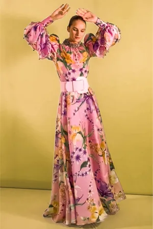 Floral Printed Flowy A-line Dress