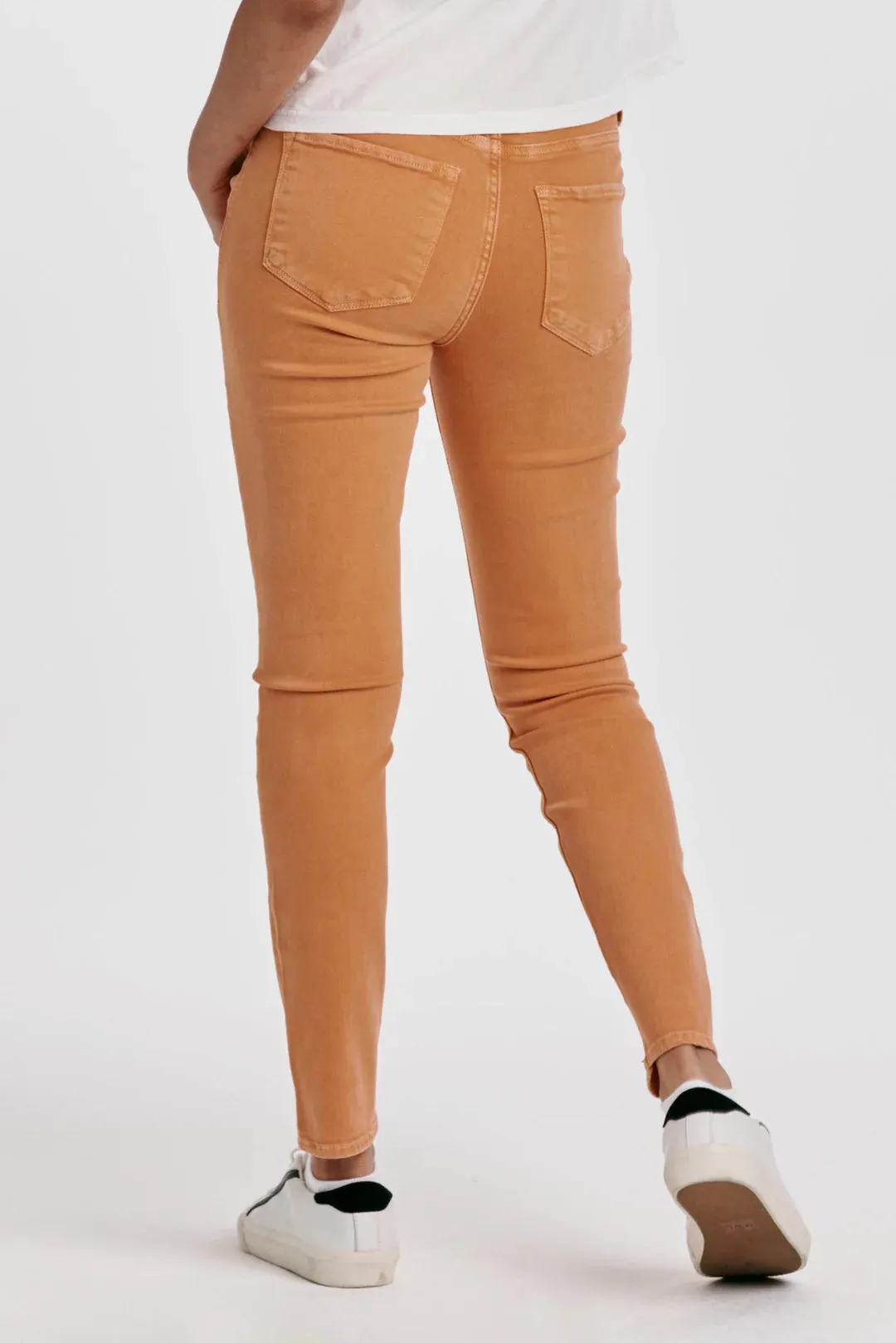 GISELE HIGH RISE ANKLE SKINNY JEANS APRICOT CRUSH