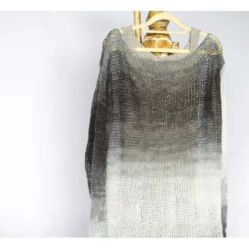 Handmade Mohair Sweater Cozy See Through Knit Top