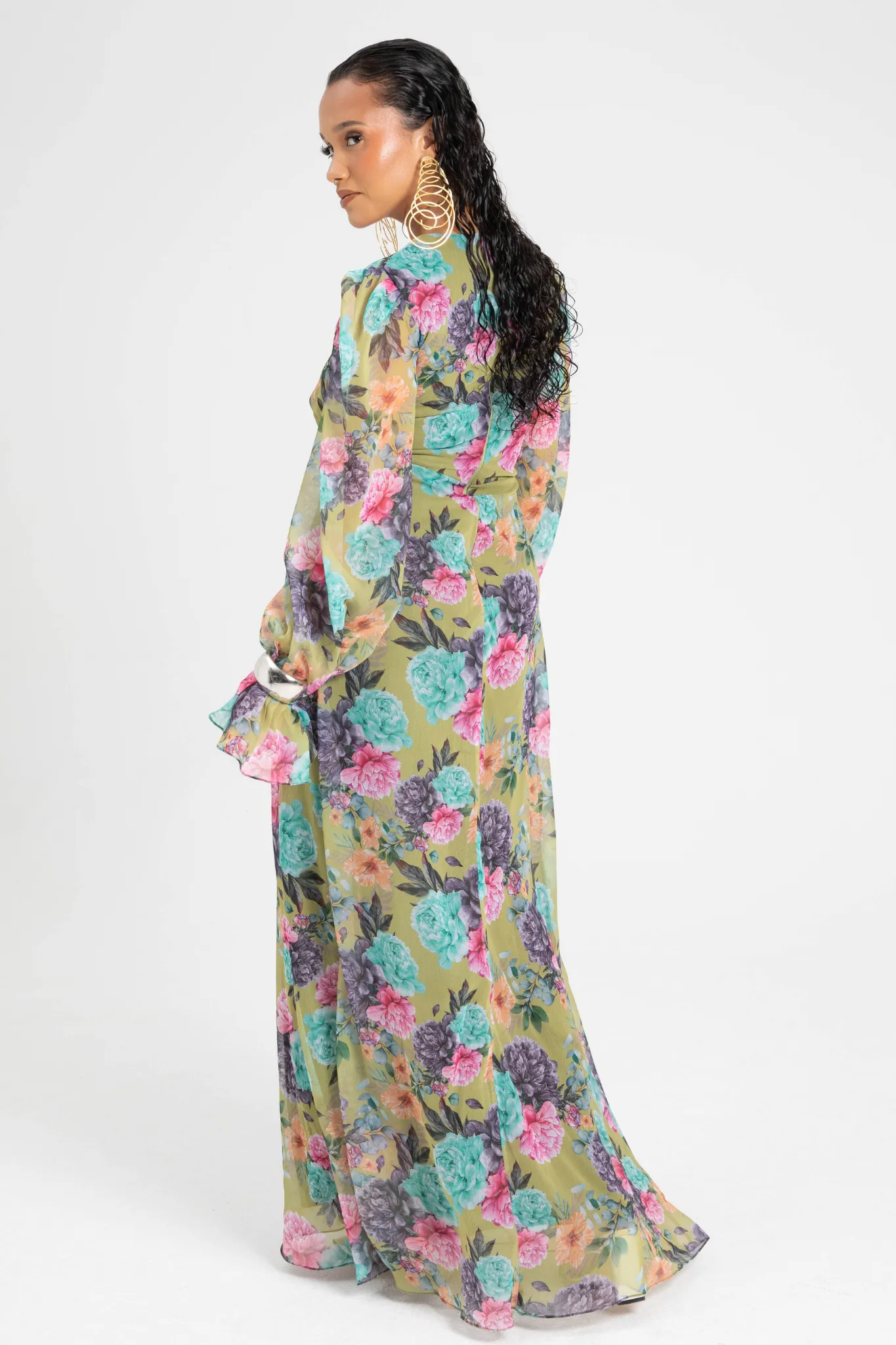 June Dress Yellow Floral