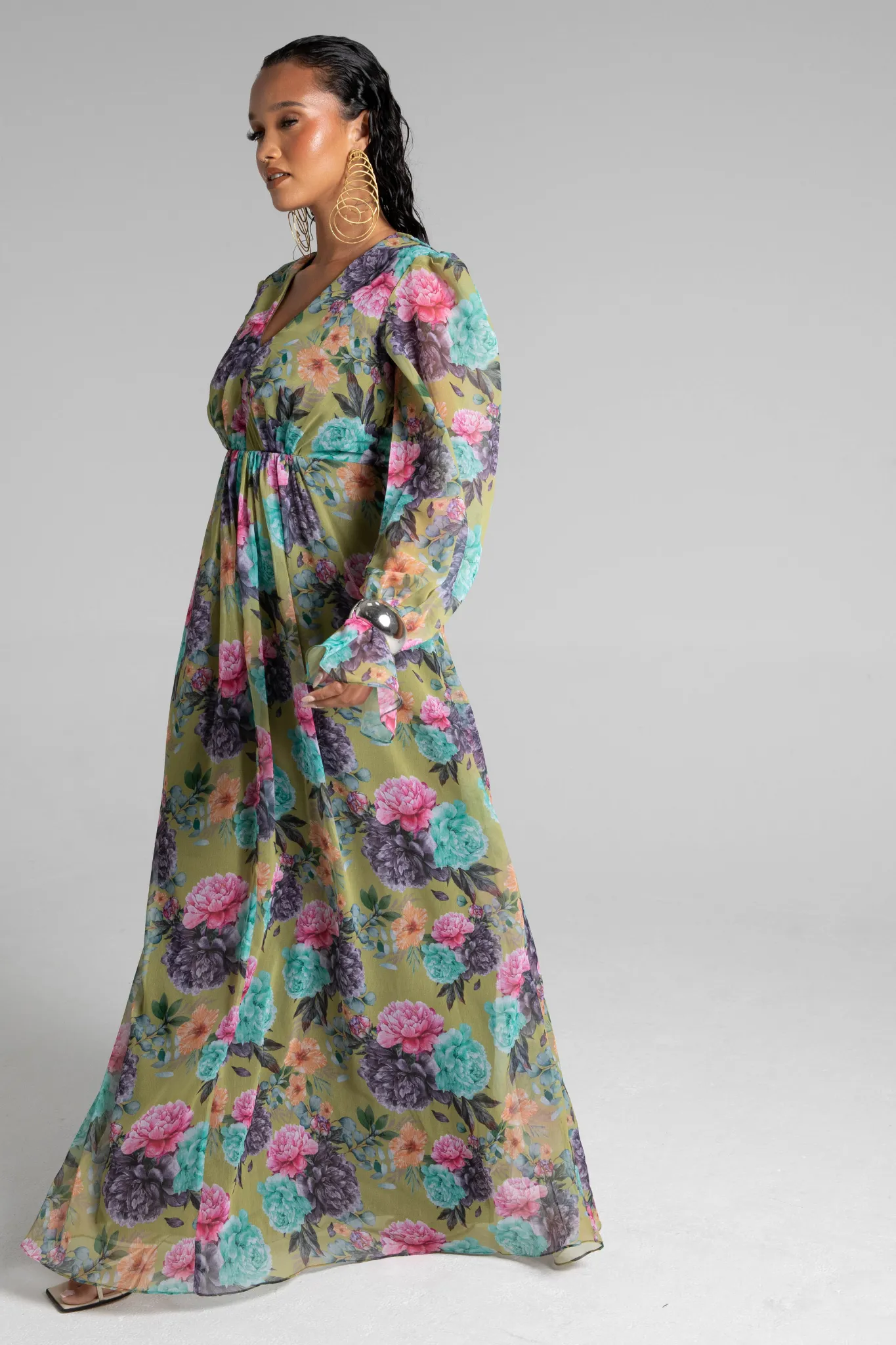 June Dress Yellow Floral