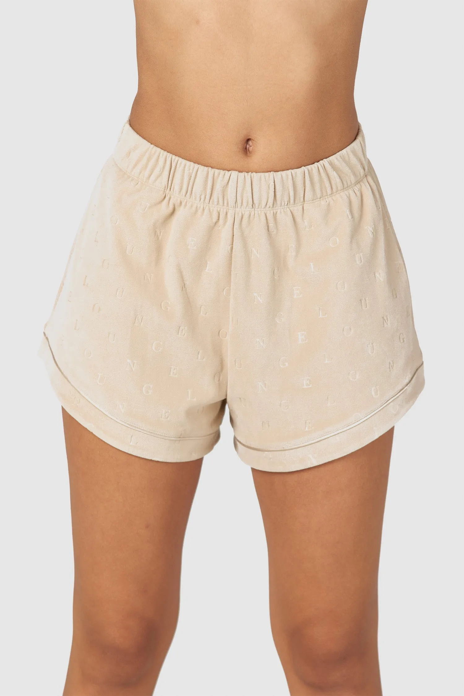 Luxury Embossed Pajama Shorts - Mink