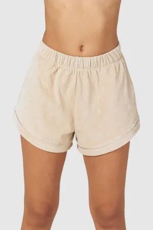 Luxury Embossed Pajama Shorts - Mink