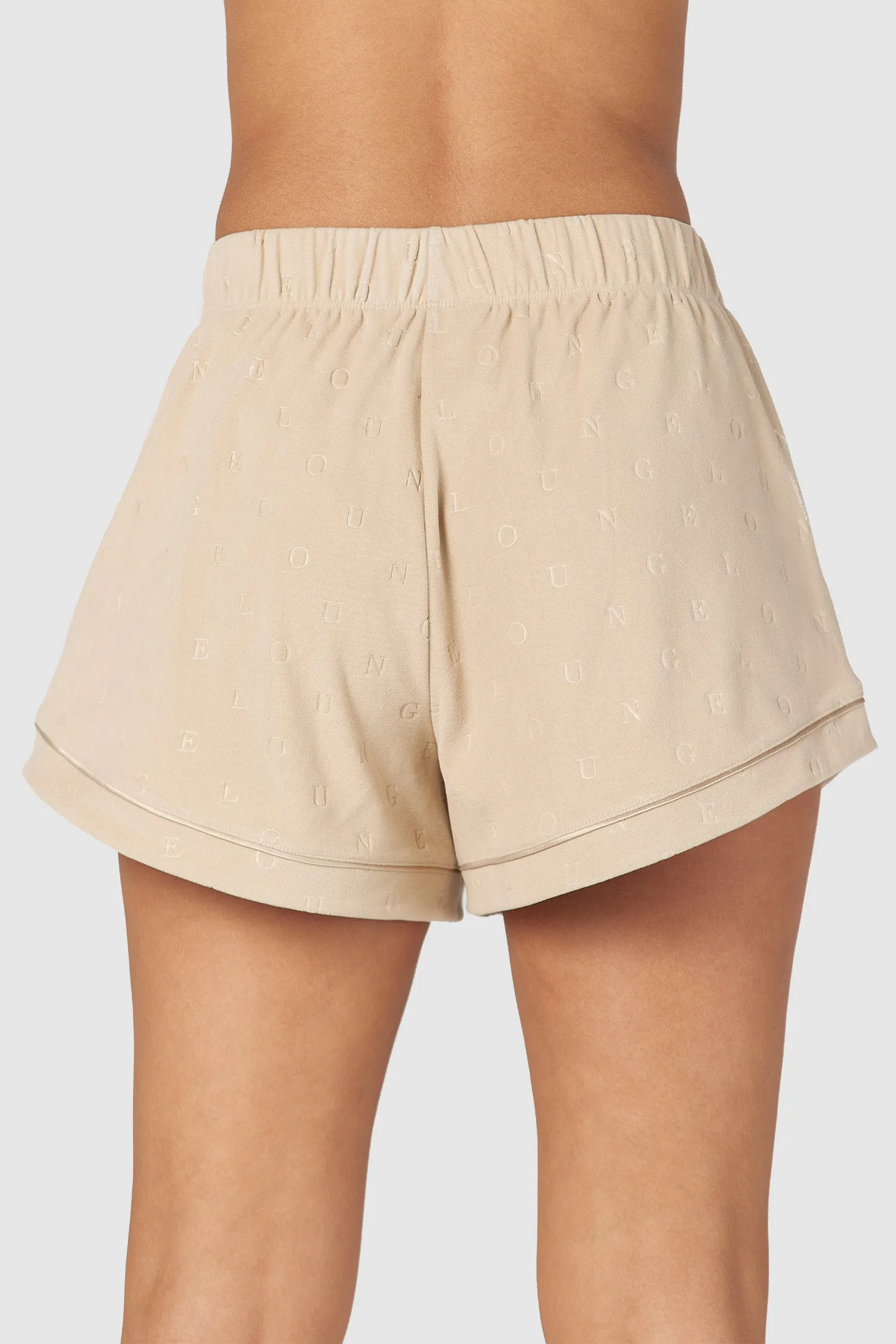 Luxury Embossed Pajama Shorts - Mink