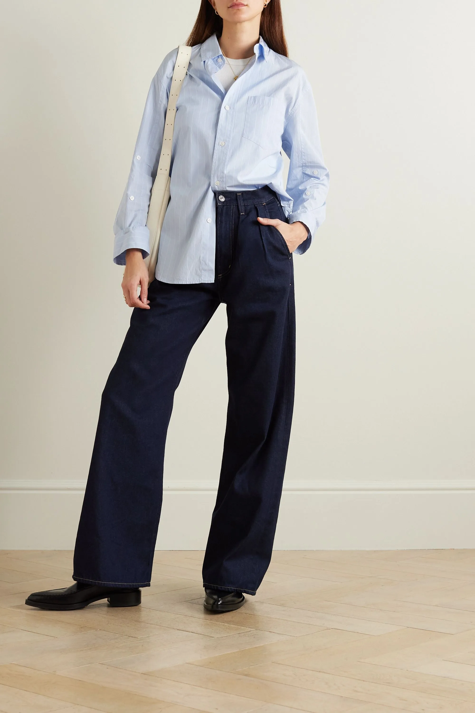 Maritzy Pleated Wide-leg Organic Jeans