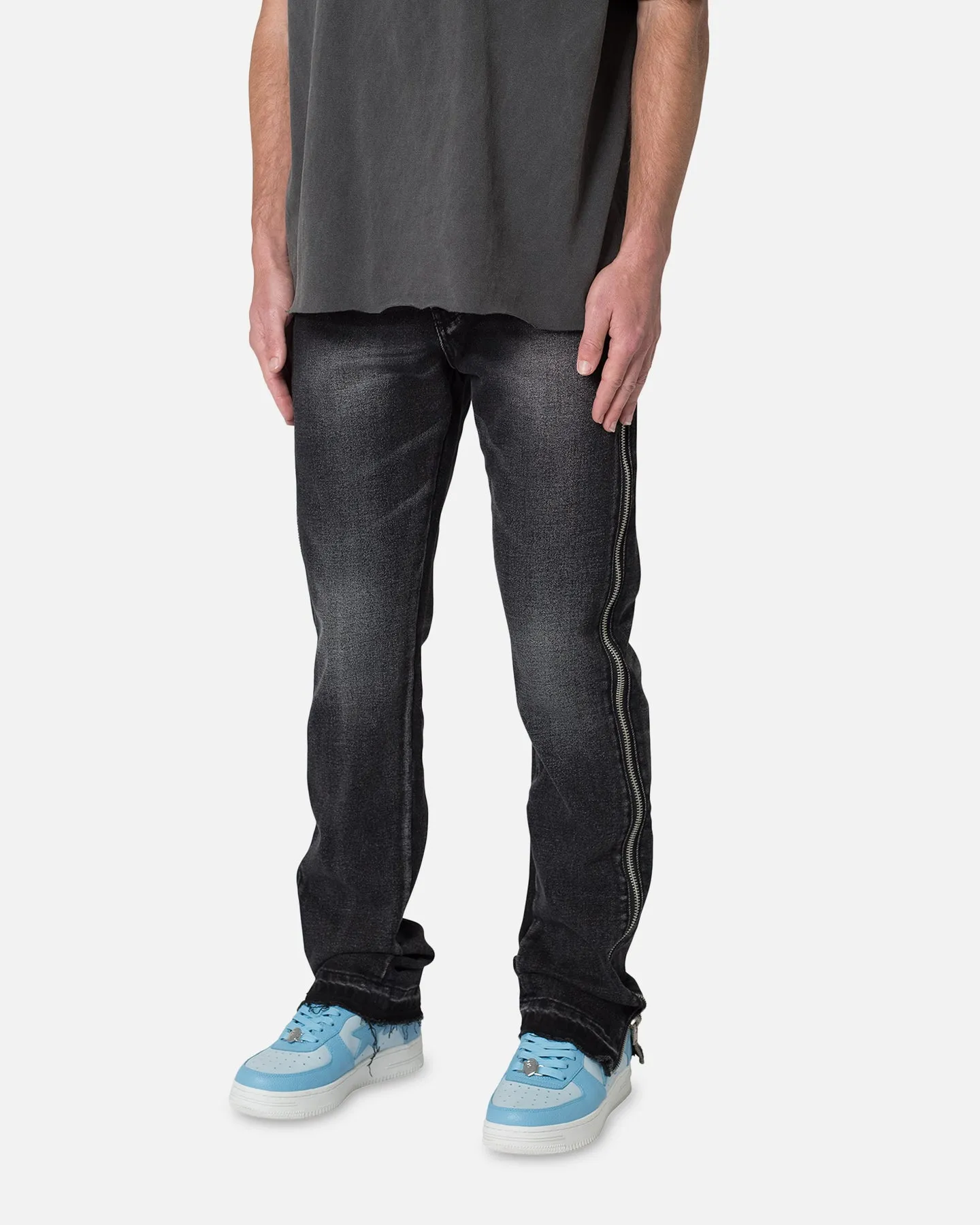 MNML D558 Straight Stripe Denim Jeans Black