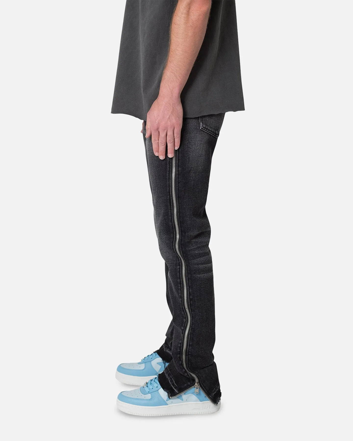 MNML D558 Straight Stripe Denim Jeans Black