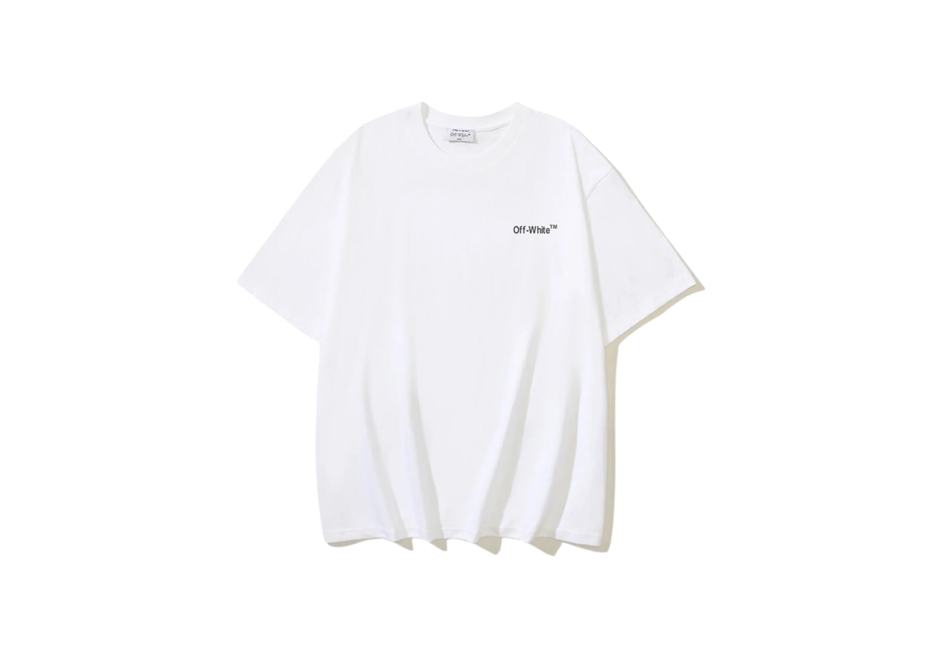 Off-White - Printed Wave Outline White T-Shirt
