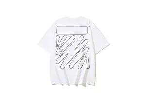 Off-White - Printed Wave Outline White T-Shirt