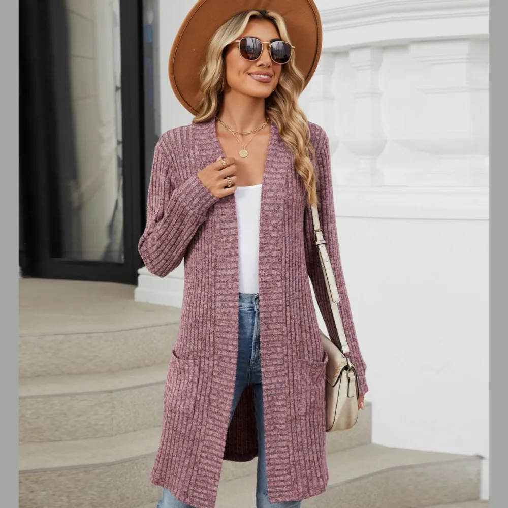 Open Front Long Sleeve Cardigan
