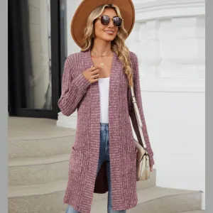 Open Front Long Sleeve Cardigan