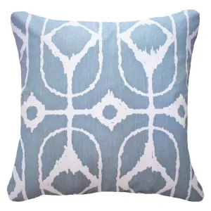 Outdoor Inner Ikat Diamond Cloud blue Lounge Cushion 55 x 55 cm
