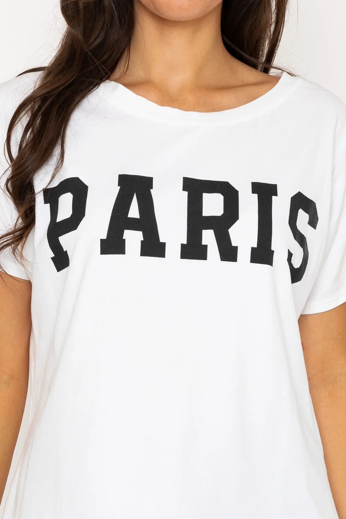 Paris Slogan Print White T-Shirt