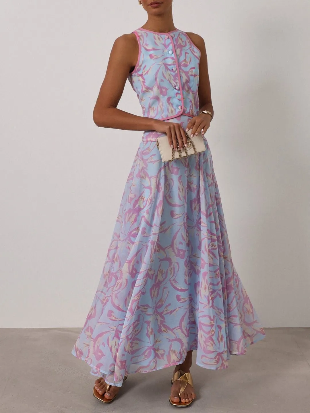 Patriza Printed Dream Skirt | Pastel Blue Mix