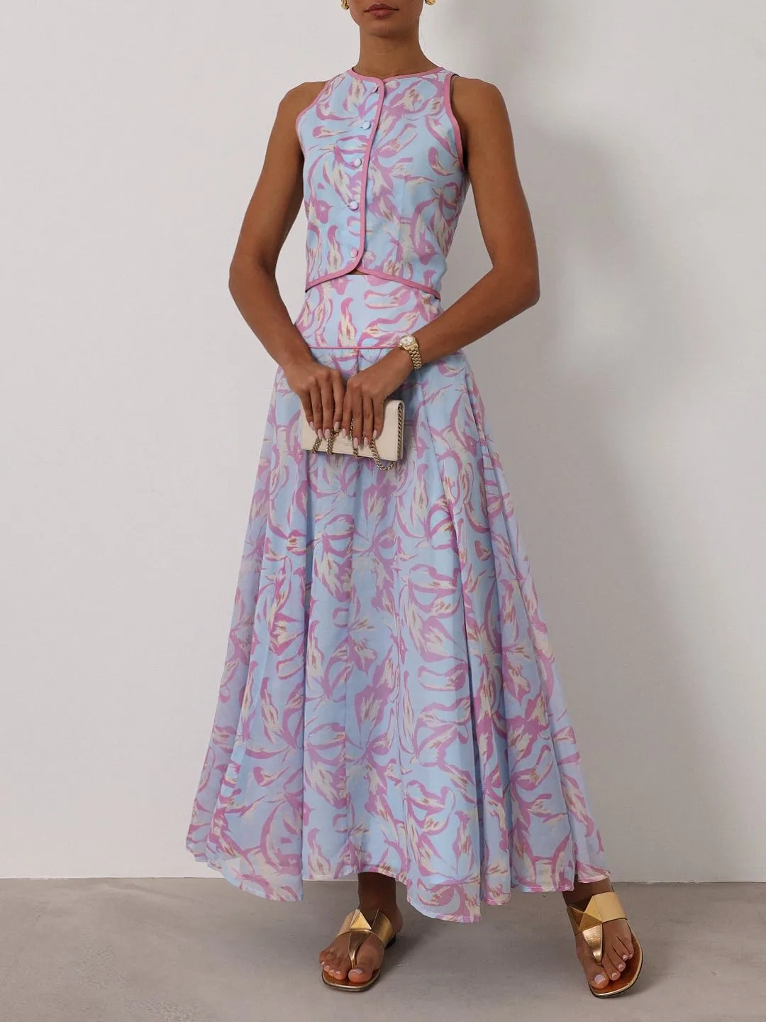 Patriza Printed Dream Skirt | Pastel Blue Mix