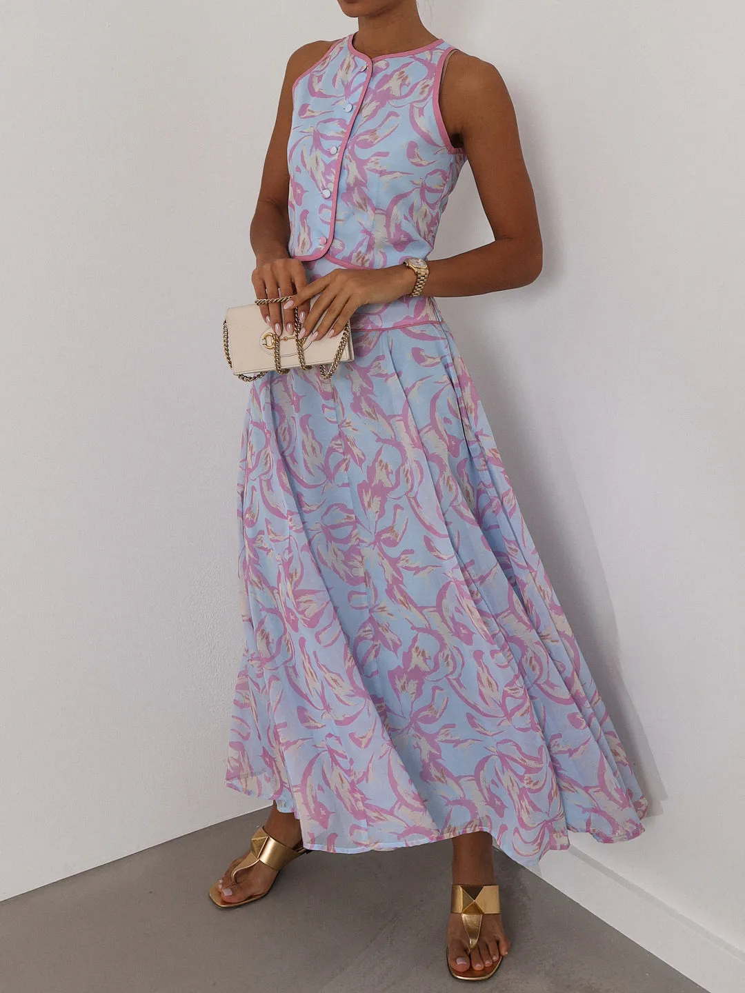 Patriza Printed Dream Skirt | Pastel Blue Mix