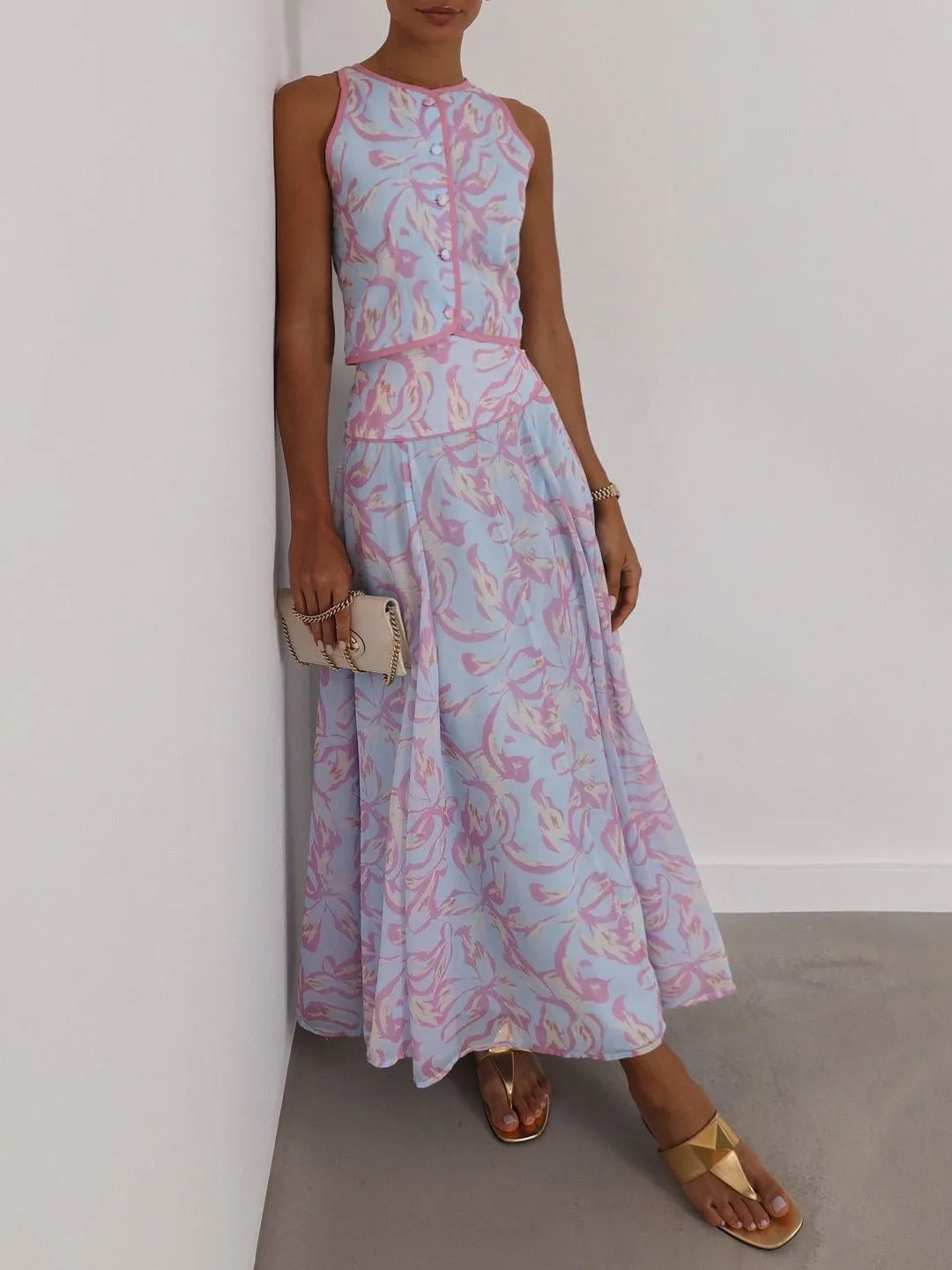 Patriza Printed Dream Skirt | Pastel Blue Mix