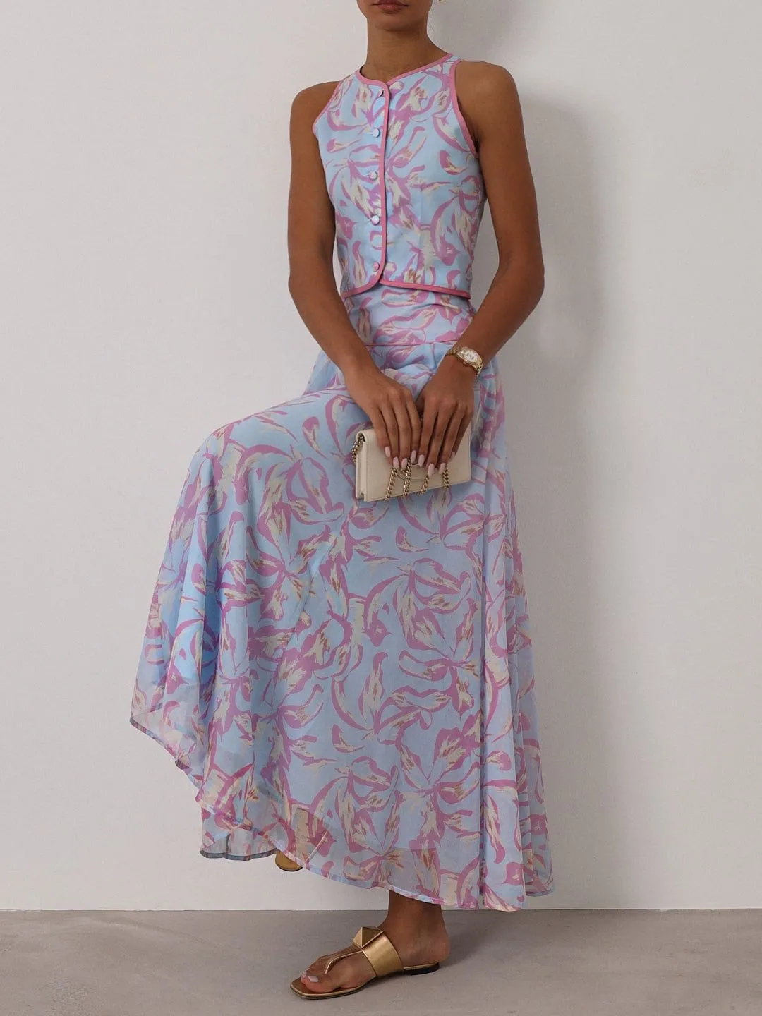Patriza Printed Dream Skirt | Pastel Blue Mix