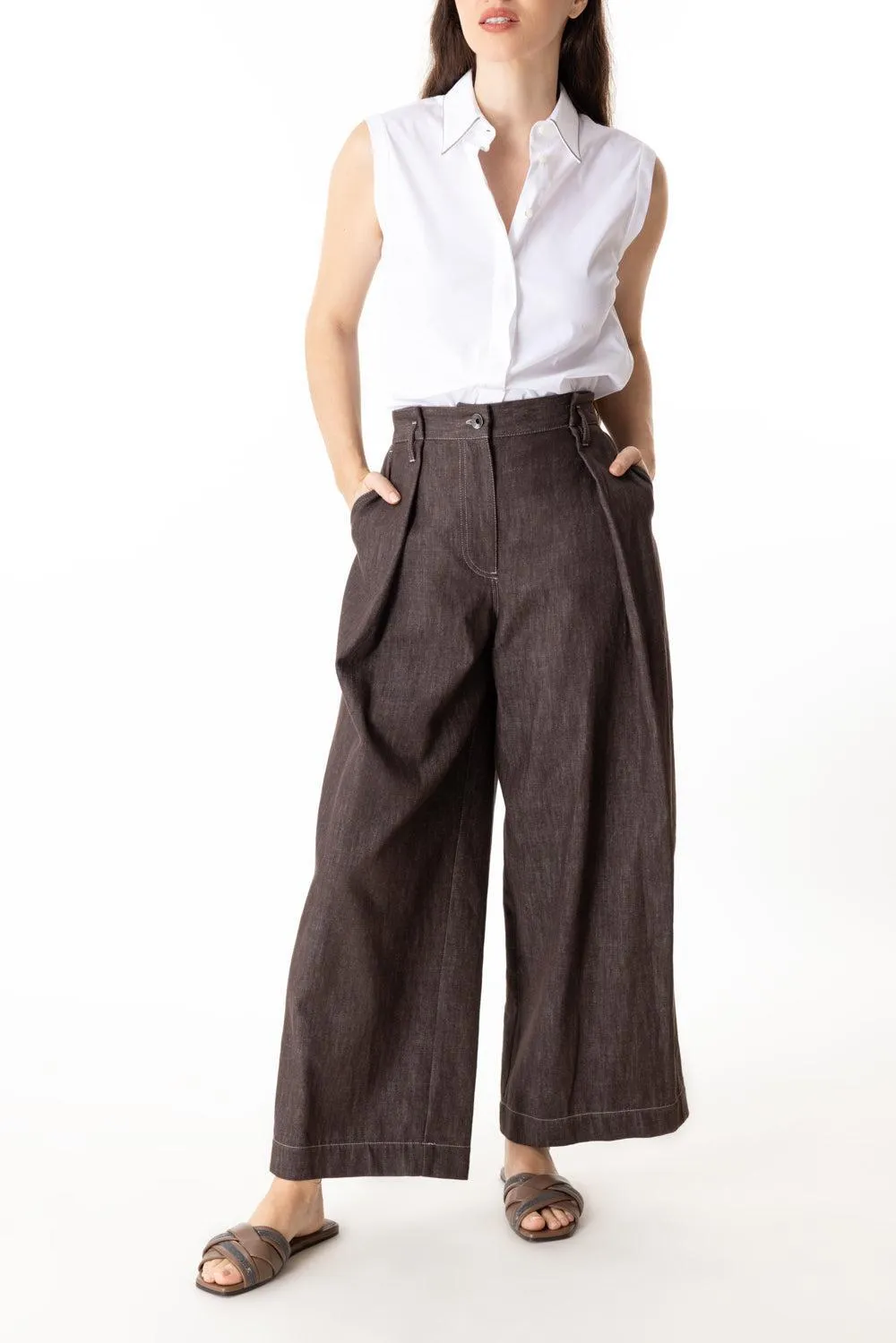 Pleated Crop Pant