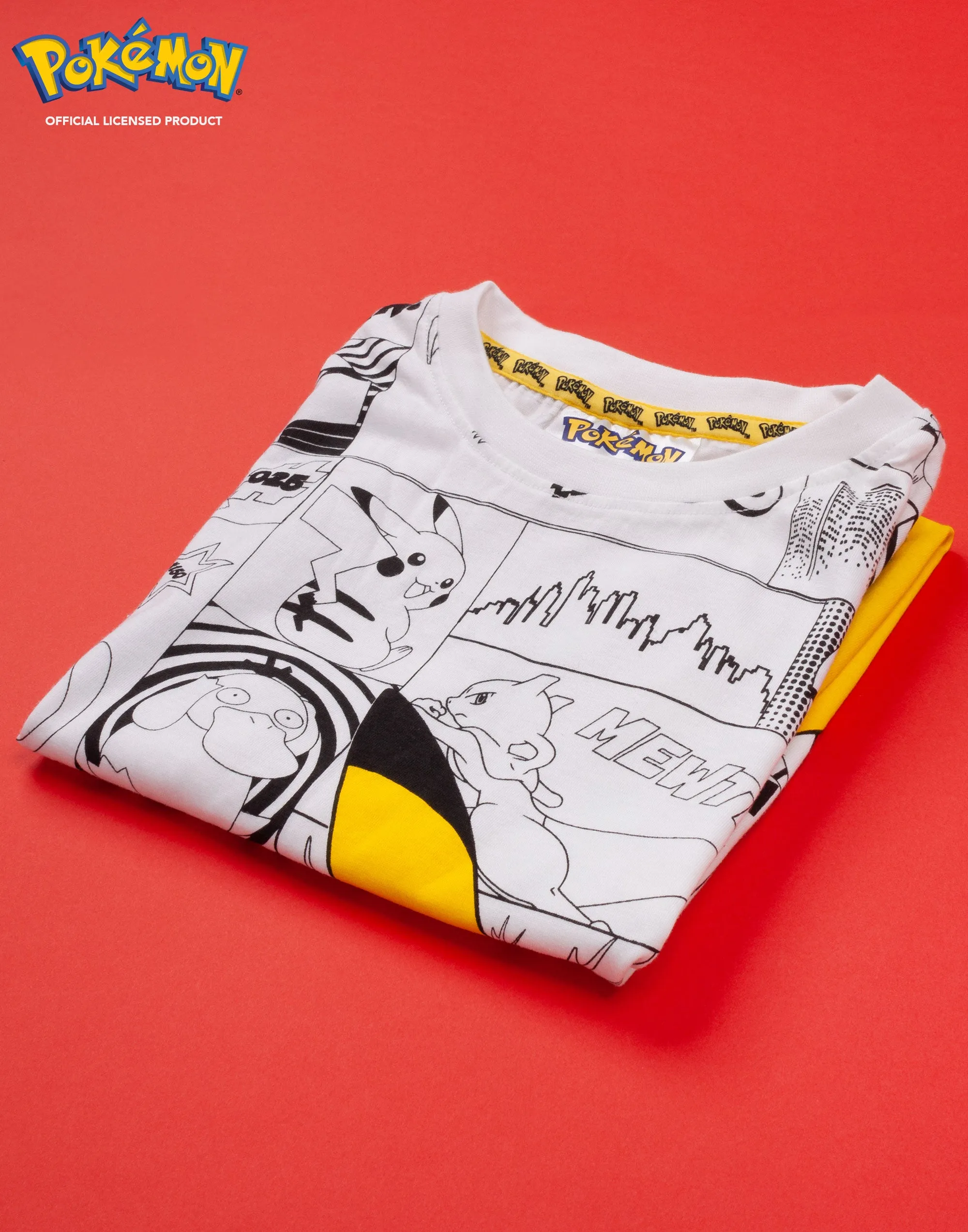 Pokemon Panels Boy's T-Shirt - White