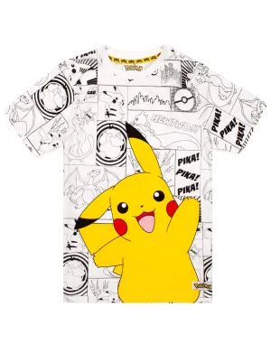 Pokemon Panels Boy's T-Shirt - White