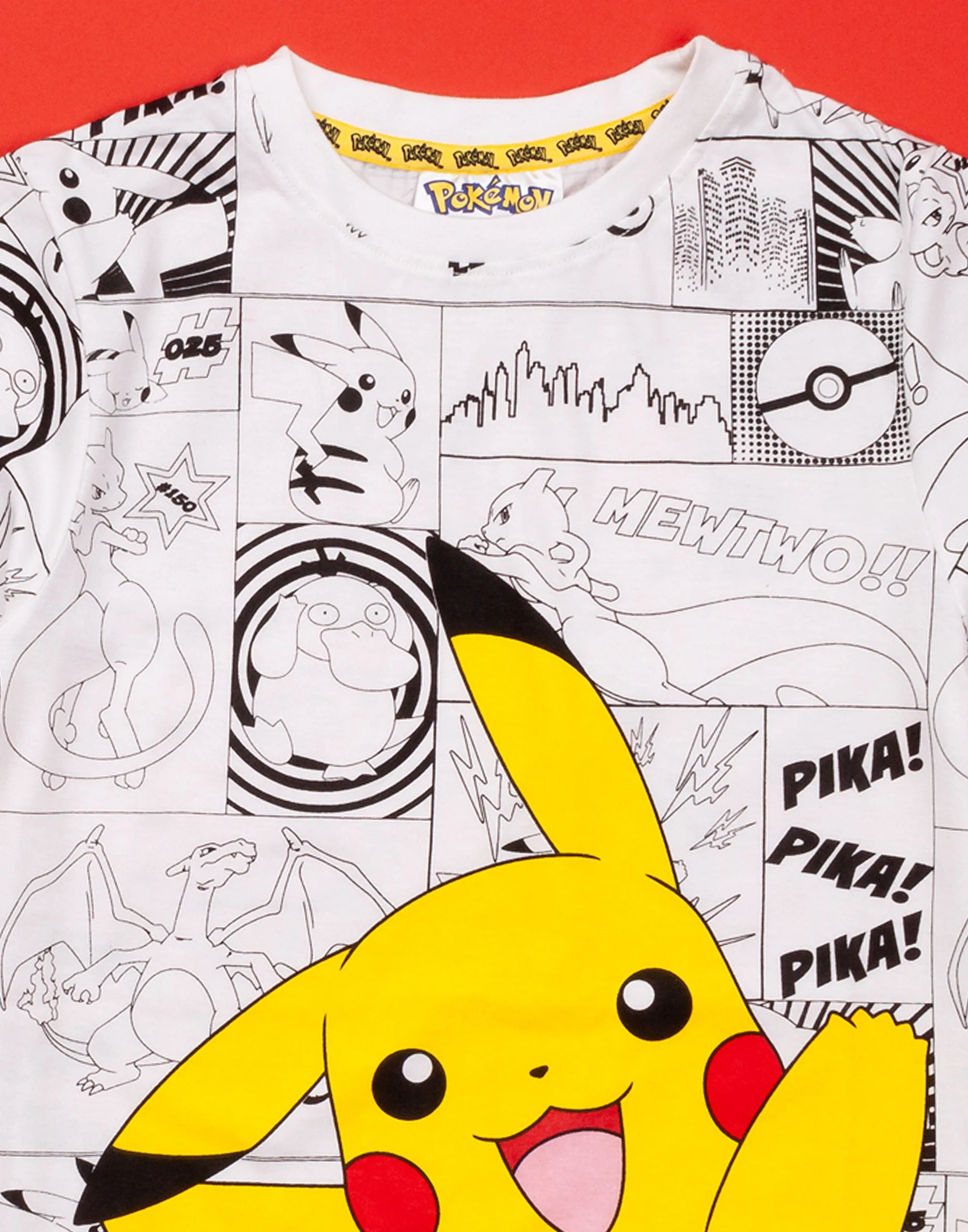 Pokemon Panels Boy's T-Shirt - White