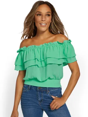 Ruffle Off-The-Shoulder Top