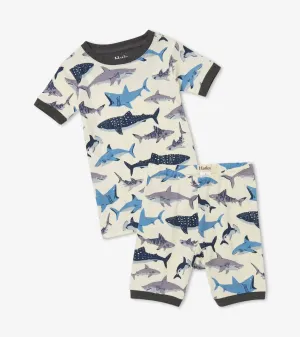 Shark School Organic Cotton Short Boys Pajama Set | Hatley