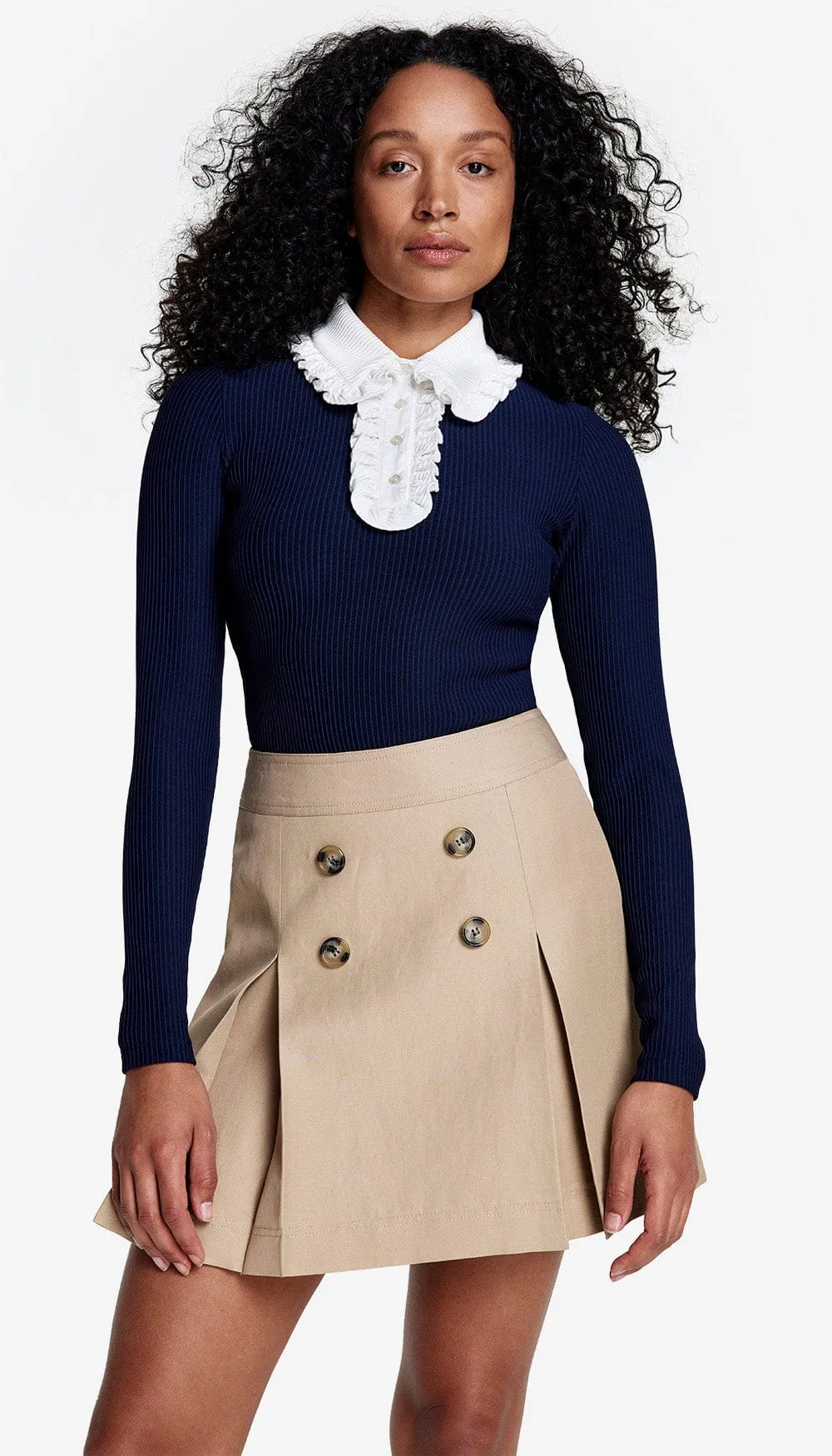SMYTHE - Box Pleat Mini Skirt