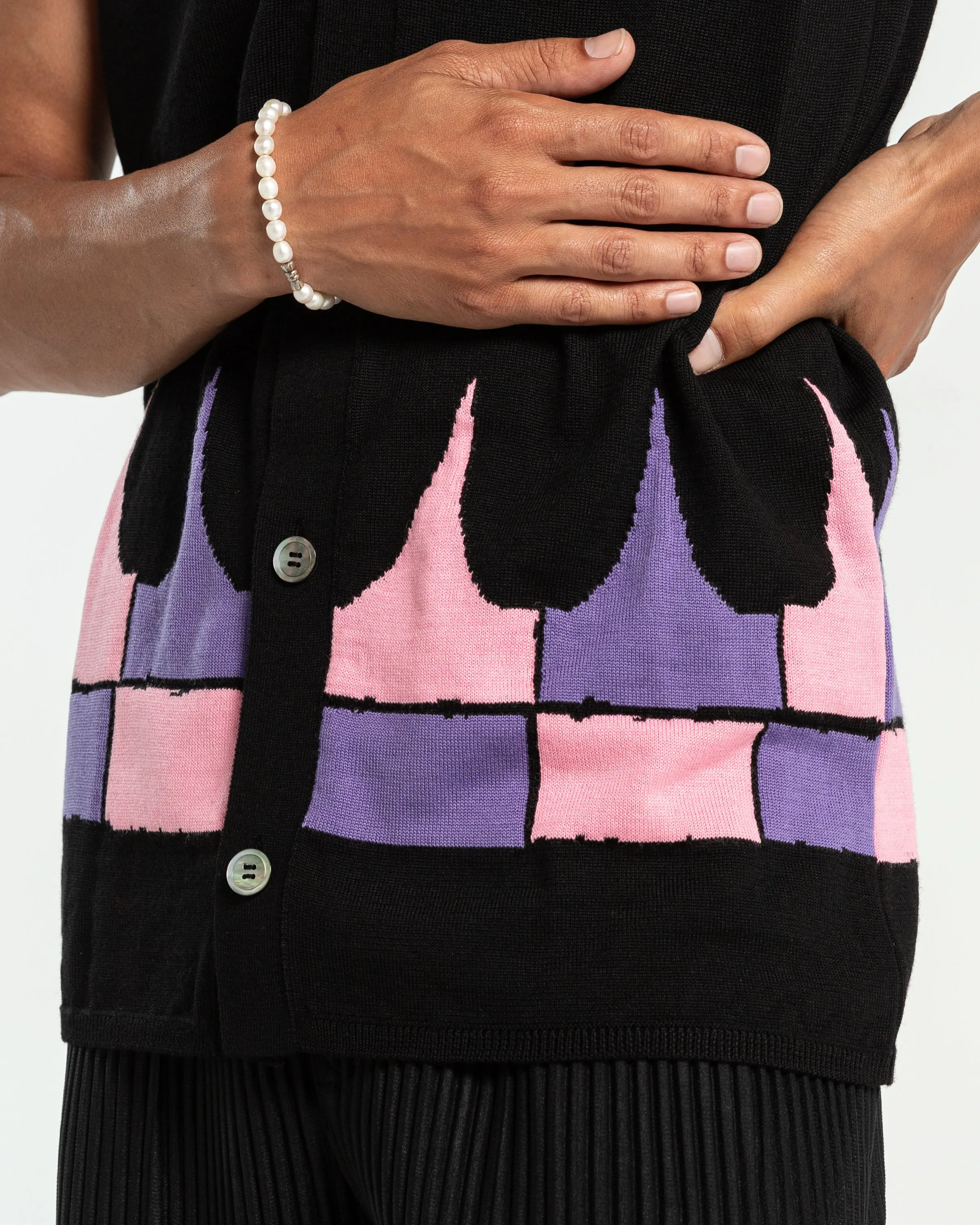 Spike Sweater Vest in Black