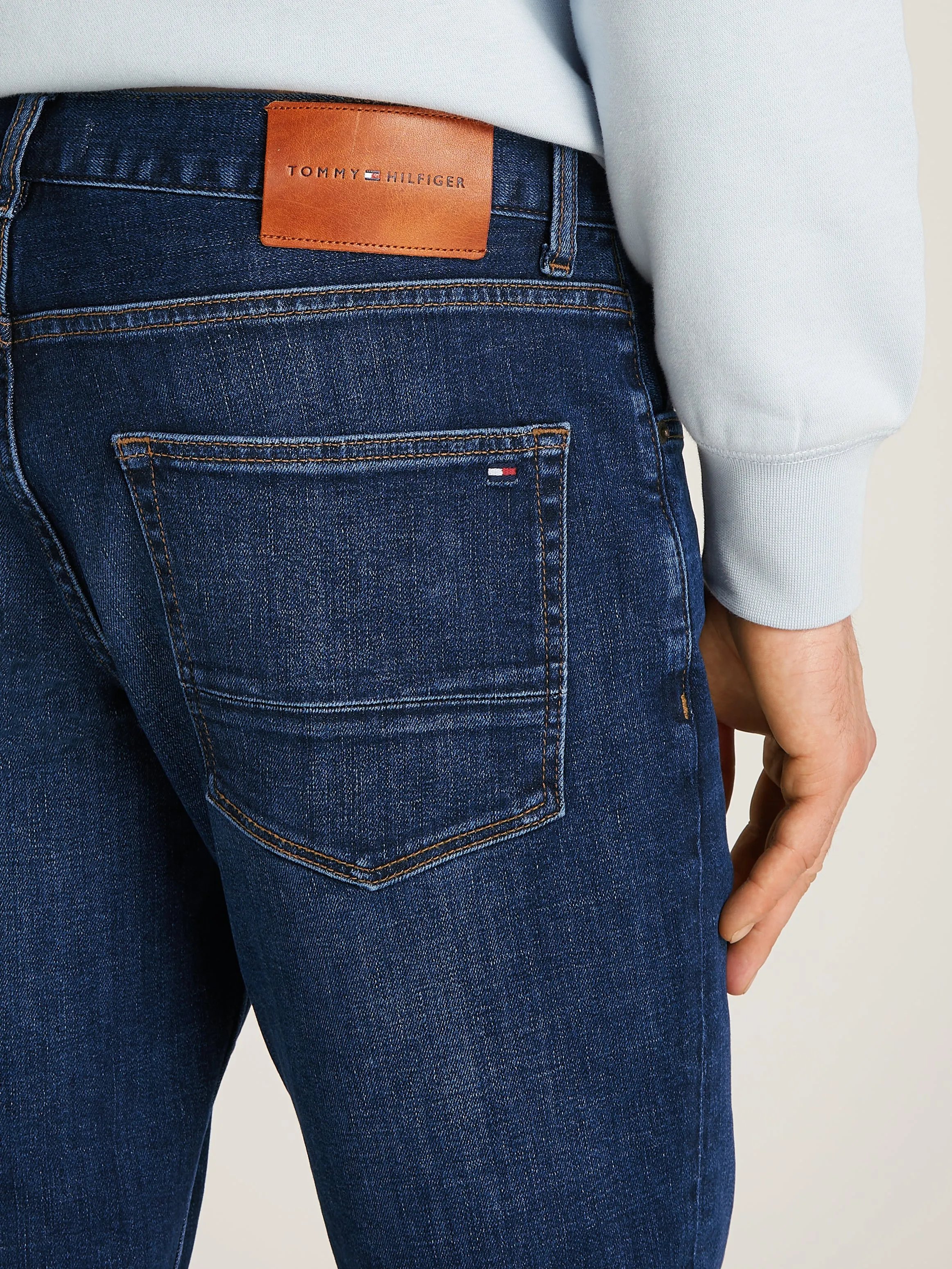 Tommy Hilfiger Denton Whiskered Straight Leg Jeans - Blue